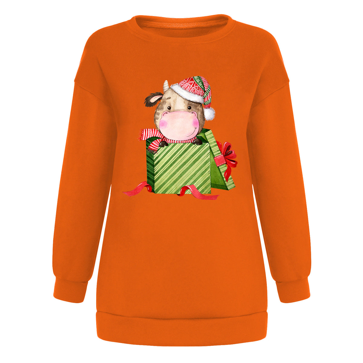 Maeve & Co Women's Christmas Jumper - Off-Shoulder Printed Sweatshirt, Loose Fit