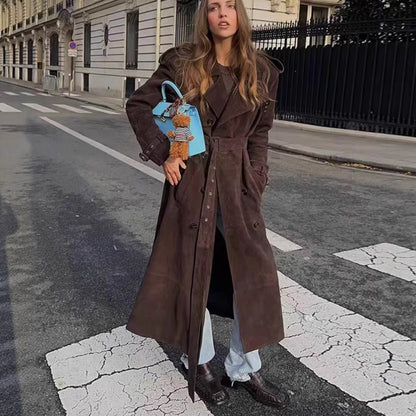 Maeve Women's Trench Coat - Belted Double-Breasted Short