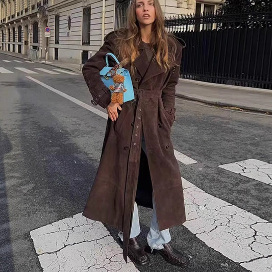 Maeve Women's Trench Coat - Belted Double-Breasted Short
