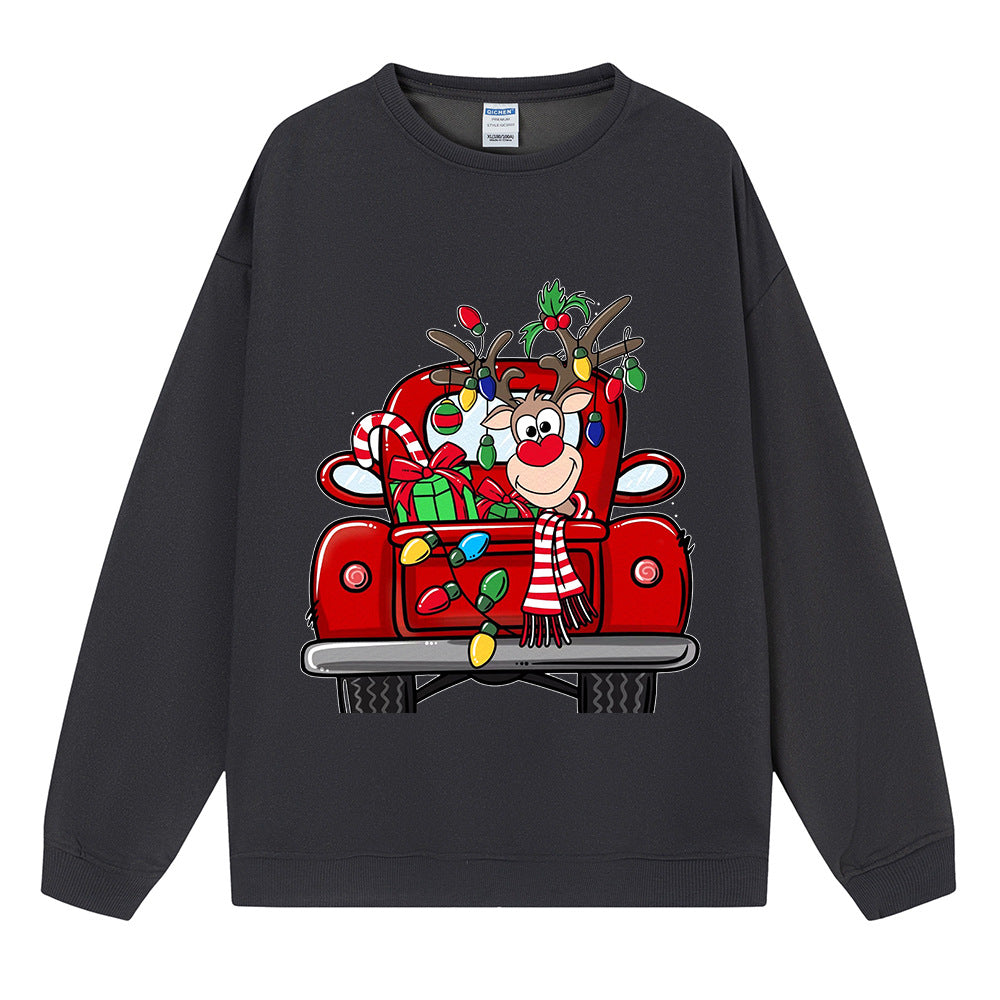 Maeve & Co Women's Christmas Jumper - Reindeer Red Truck Print Sweatshirt
