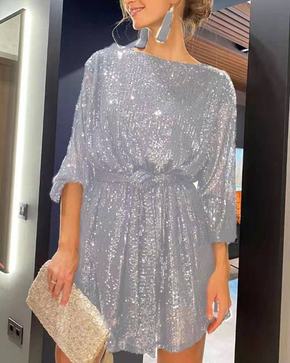 Maeve & Co Women's Sequin Dress - One-Shoulder Sparkly Party Cocktail Dress