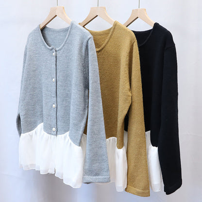 Maeve & Co Women's Crew Neck Cardigan - Everyday Knitted Cardigan, Long Sleeve