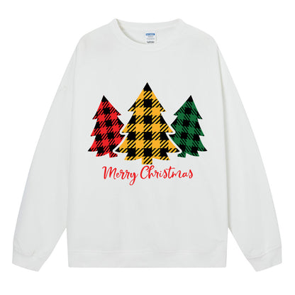 Maeve & Co Women's Christmas Jumper - Plaid Christmas Tree Print Sweatshirt