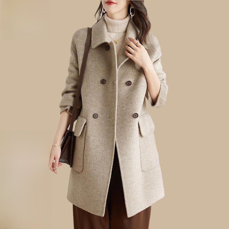 Maeve Women's Wool Coat - Single-Breasted Longline