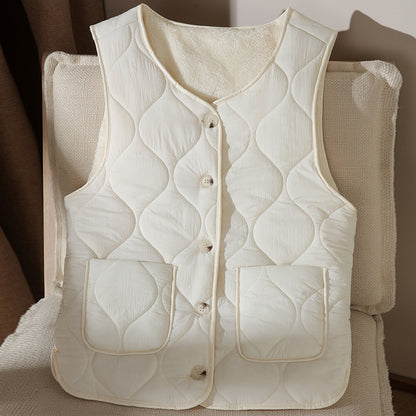 Maeve Women's Gilet - Single-Breasted Wool-Blend Autumn-Weight