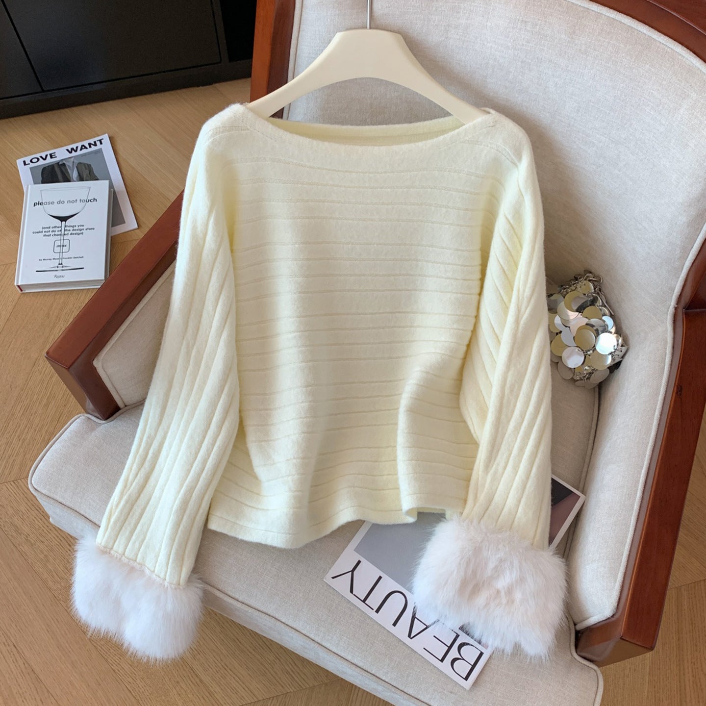 Maeve Women's Knitted Jumper - Long-Sleeve Relaxed-Fit Stretch