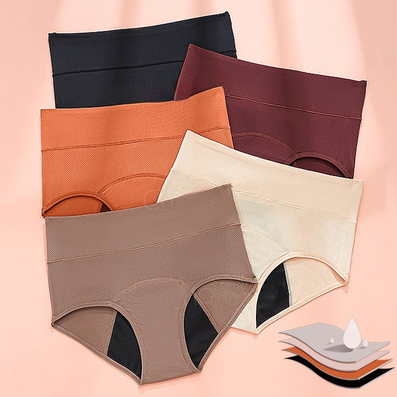 Period Underwear Women Leak Proof High Waist Briefs, 4-Layer Absorbent, Multipack