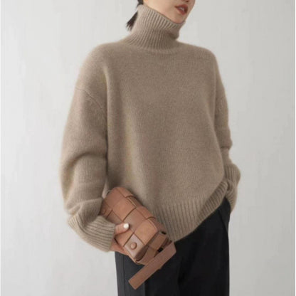 Maeve Women's Roll-Neck Jumper - Wool-Blend Knitted Long-Sleeve