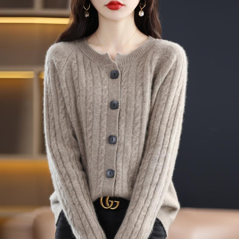 Maeve & Co Women's Button Cardigan - Crew Neck Soft Knit Cardigan Jacket, Long Sleeve