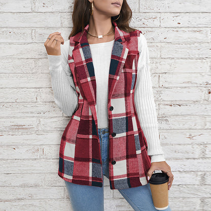 Maeve Women's Coat - Single-Breasted Lapel Stretch