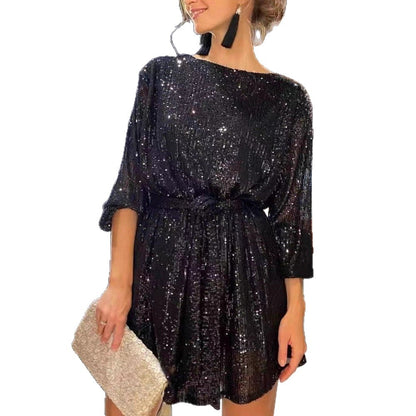 Maeve & Co Women's Sequin Dress - One-Shoulder Sparkly Party Cocktail Dress