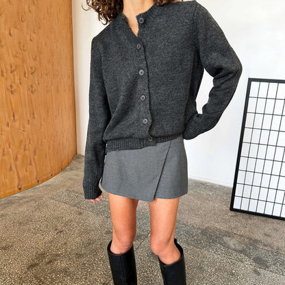Maeve & Co Women's Crew Neck Cardigan - Loose Fit Soft Knit Cardigan, Long Sleeve