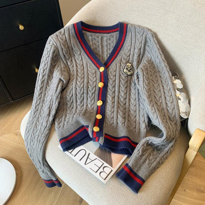 Maeve Women's Chunky Cardigan - Cable-Knit Vintage Acrylic-Knit