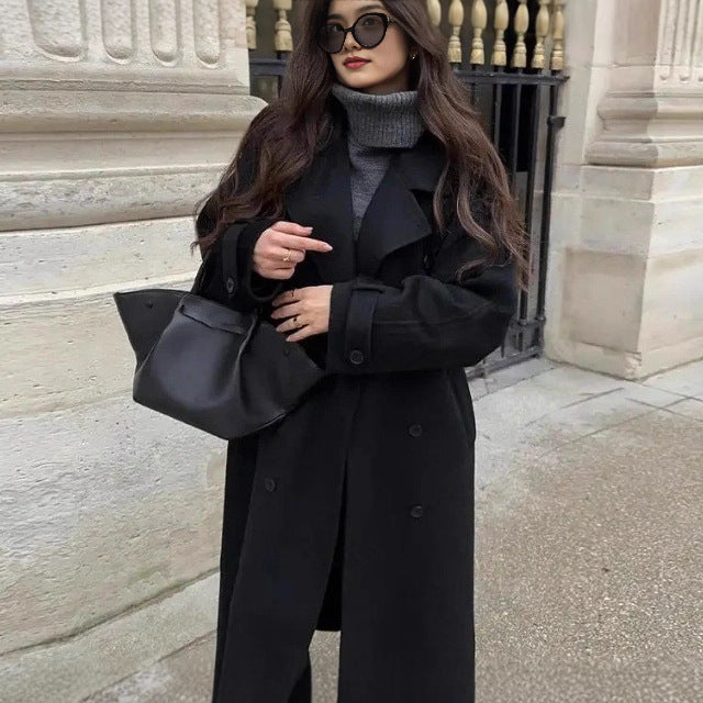 Maeve Women's Wool-Blend Coat - Double-Breasted Notch Lapel