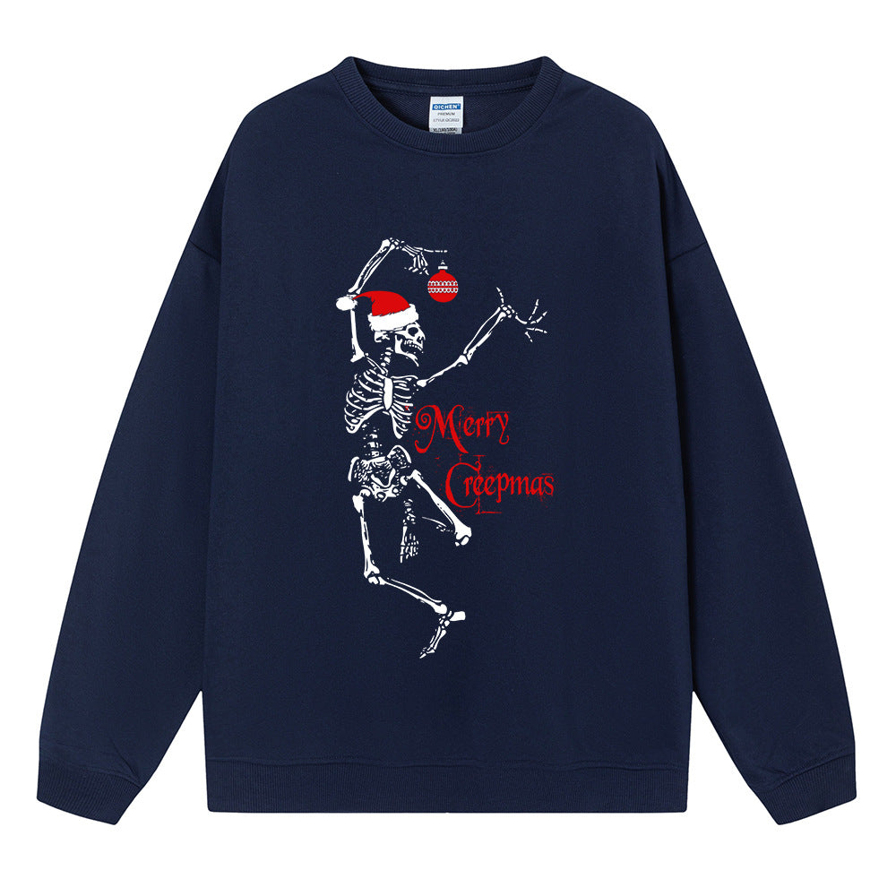 Maeve & Co Women's Christmas Jumper - Skeleton Santa Hat Print Sweatshirt
