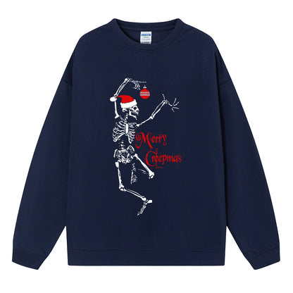 Maeve & Co Women's Christmas Jumper - Skeleton Santa Hat Print Sweatshirt