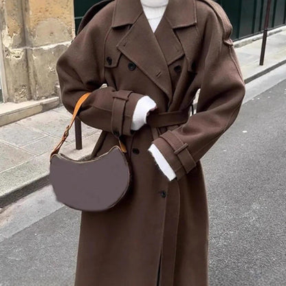 Maeve Women's Wool-Blend Coat - Double-Breasted Notch Lapel