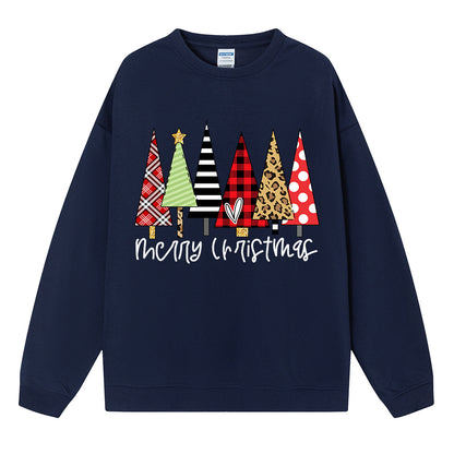 Maeve & Co Women's Christmas Jumper - Christmas Tree Row Print Sweatshirt