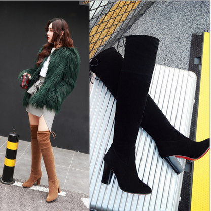 Maeve & Co Women's Knee High Boots - High Heel Pointed Toe