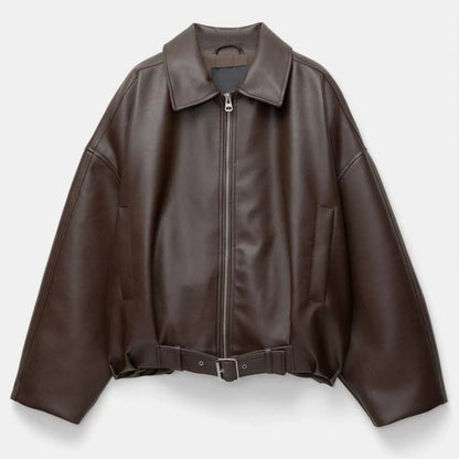 Maeve Women's Leather Jacket - Zip-Up Relaxed-Fit