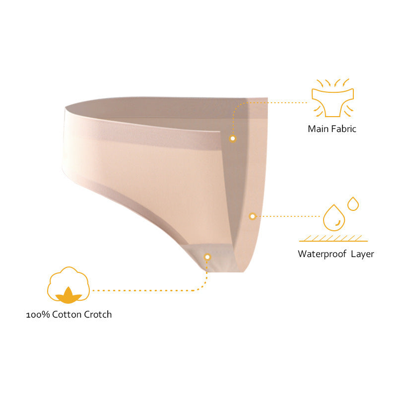 Period Underwear Women Leak Proof Seamless Briefs, Low Rise, Absorbent Cotton