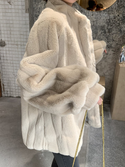 Faux fur coat back