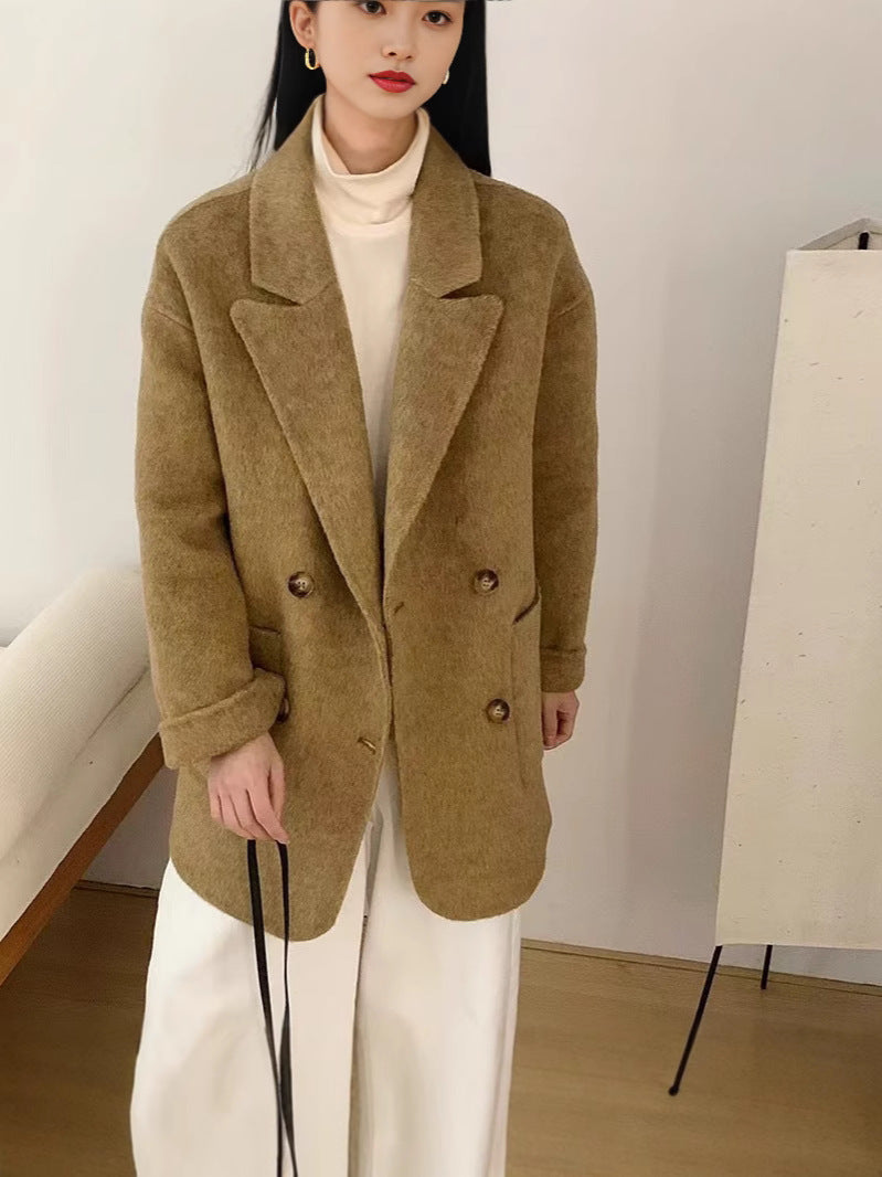 Maeve Women's Wool Coat - Double-Faced Slim-Fit Knee-Length
