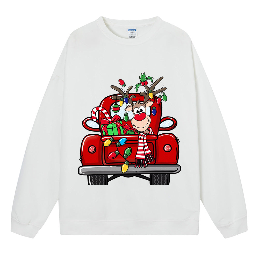 Maeve & Co Women's Christmas Jumper - Reindeer Red Truck Print Sweatshirt