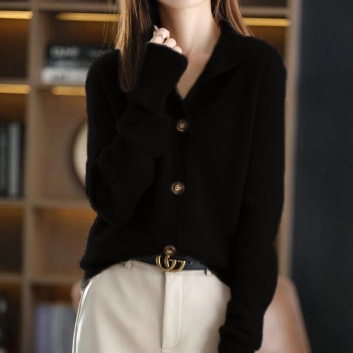 Maeve Women's Cardigan - Vintage Knitted Long-Sleeve Autumn-Weight