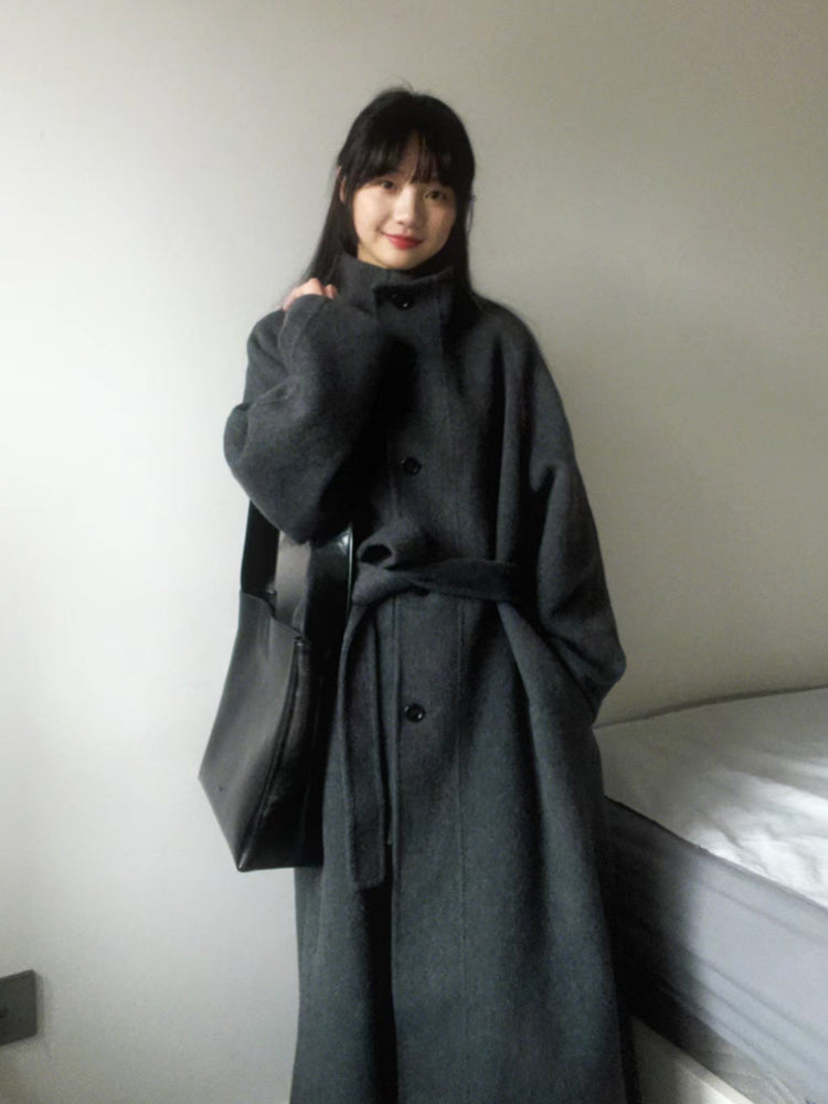 Maeve Women's Down Coat - Stand-Collar Padded Wool-Blend Midi