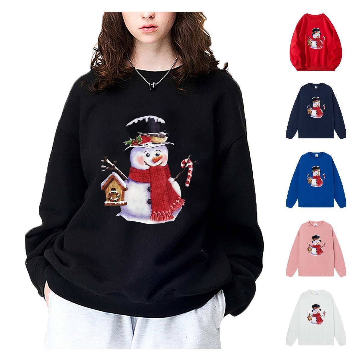 Maeve & Co Women's Christmas Jumper - Snowman Print Sweatshirt
