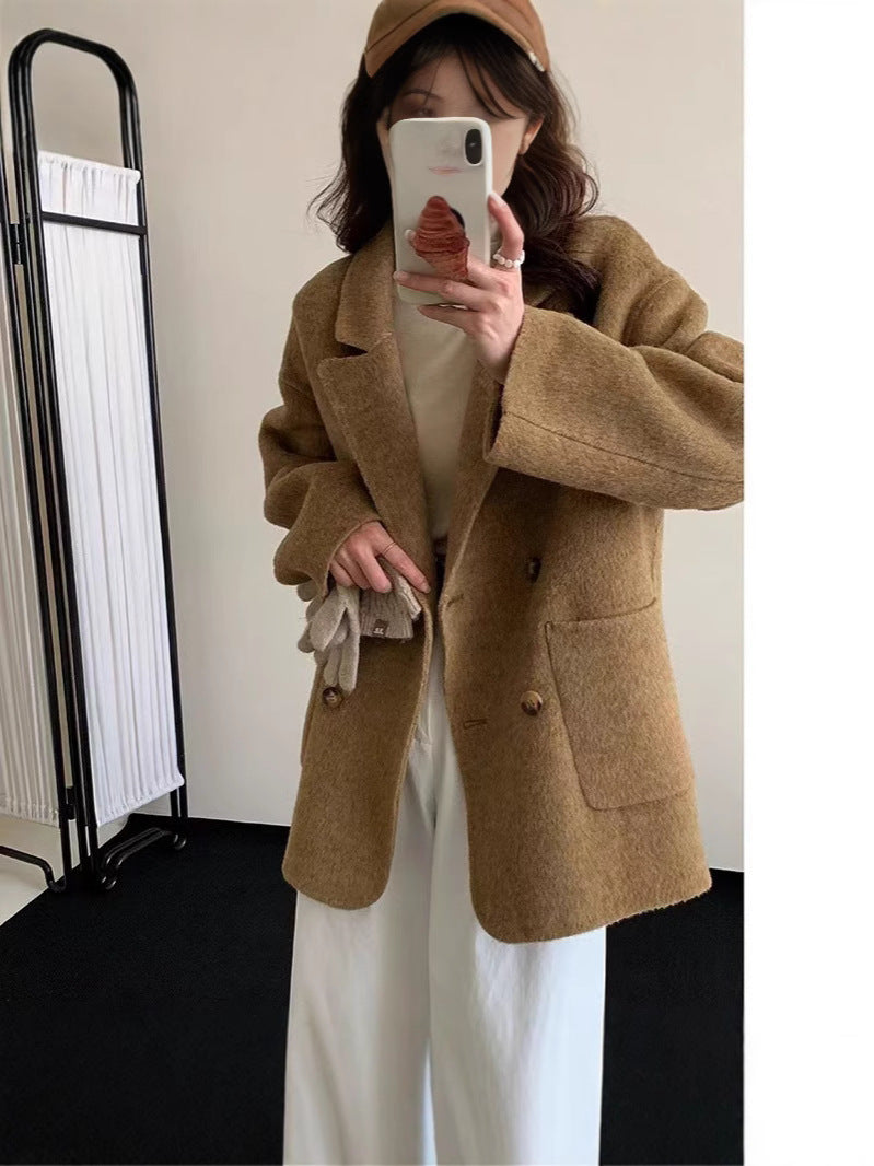 Maeve Women's Wool Coat - Double-Faced Slim-Fit Knee-Length