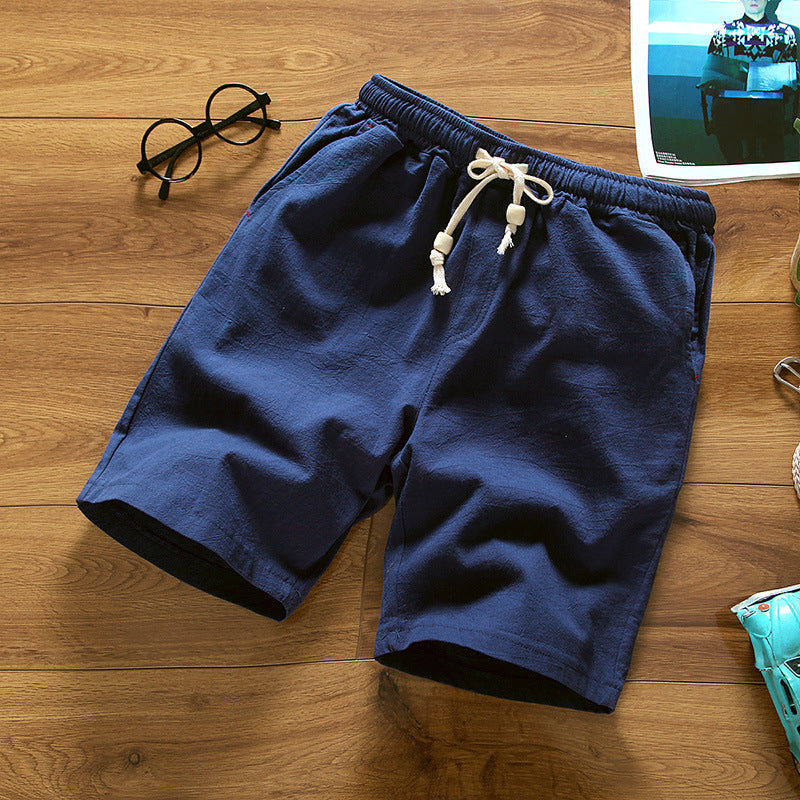 Women's Linen Shorts Cotton Linen Blend, Drawstring Waist, Relaxed Fit