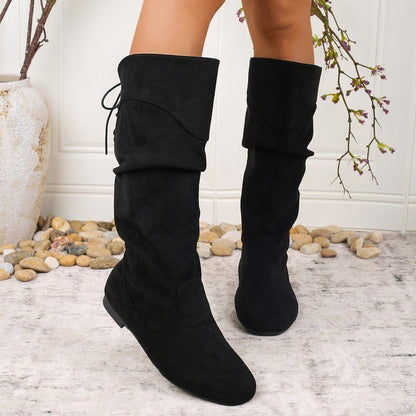 Maeve Women's Knee-High Slouch Boots - Faux-Suede, Flat