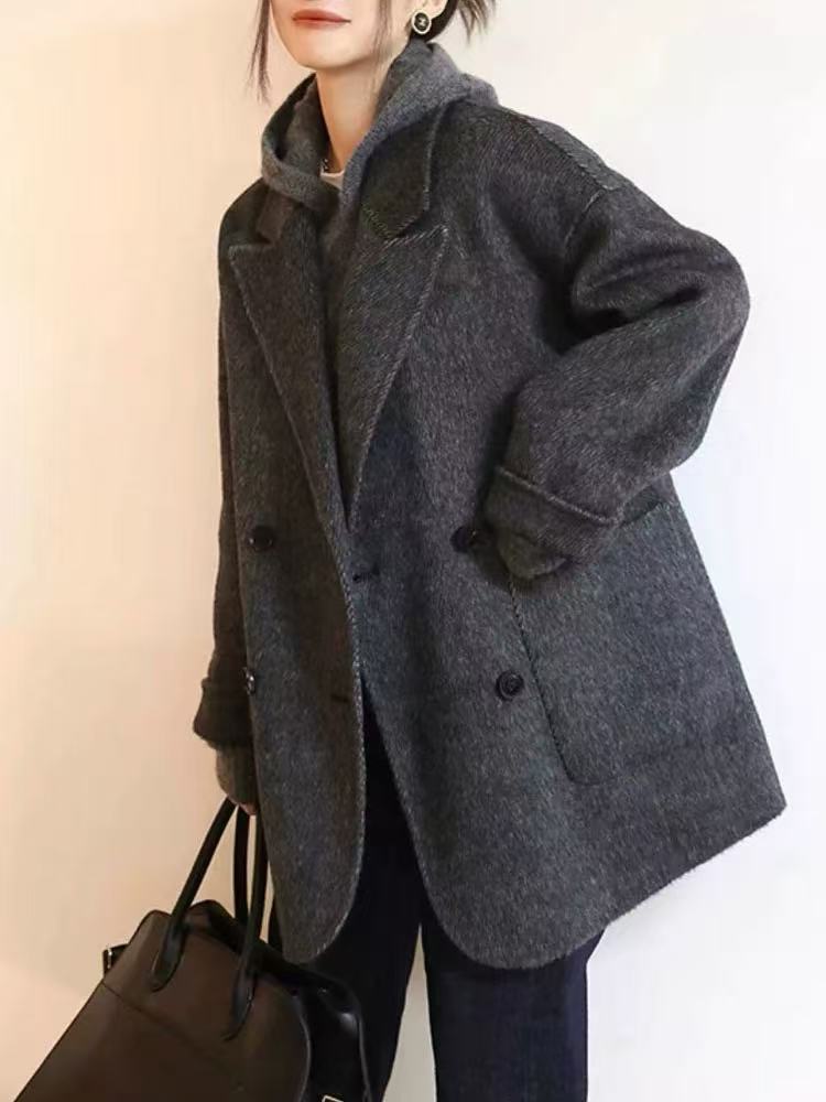 Maeve Women's Wool Coat - Double-Faced Slim-Fit Knee-Length