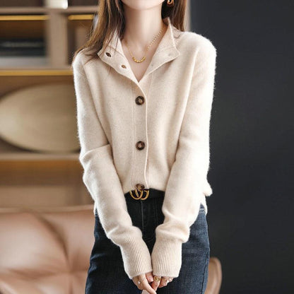 Maeve Women's Cardigan - Vintage Knitted Long-Sleeve Autumn-Weight