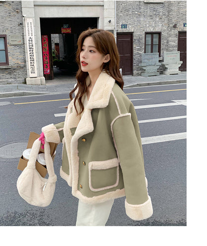 Maeve & Co women's faux shearling aviator jacket