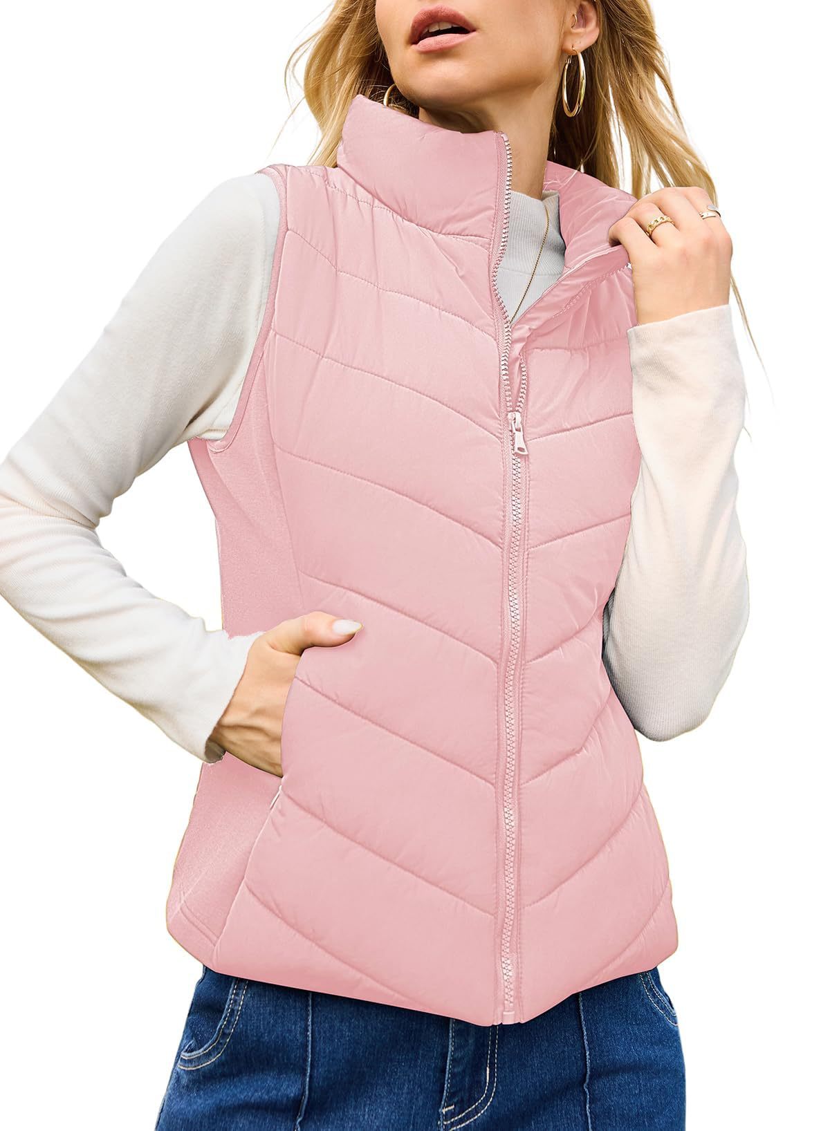 Maeve Women's Coat - Zip-Up High-Neck Cotton