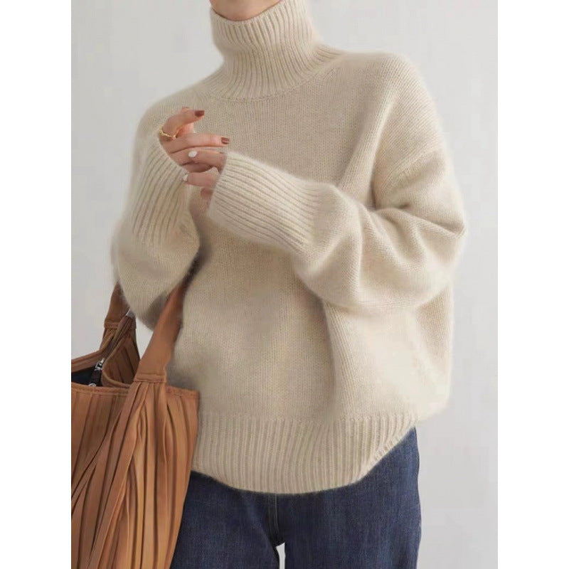 Maeve Women's Roll-Neck Jumper - Wool-Blend Knitted Long-Sleeve
