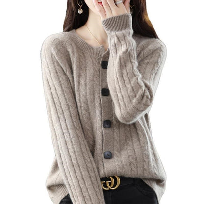 Maeve & Co Women's Button Cardigan - Crew Neck Soft Knit Cardigan Jacket, Long Sleeve