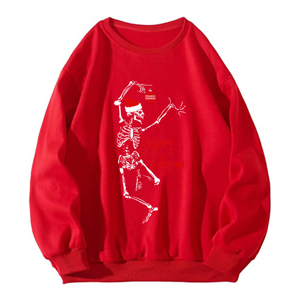 Maeve & Co Women's Christmas Jumper - Skeleton Santa Hat Print Sweatshirt
