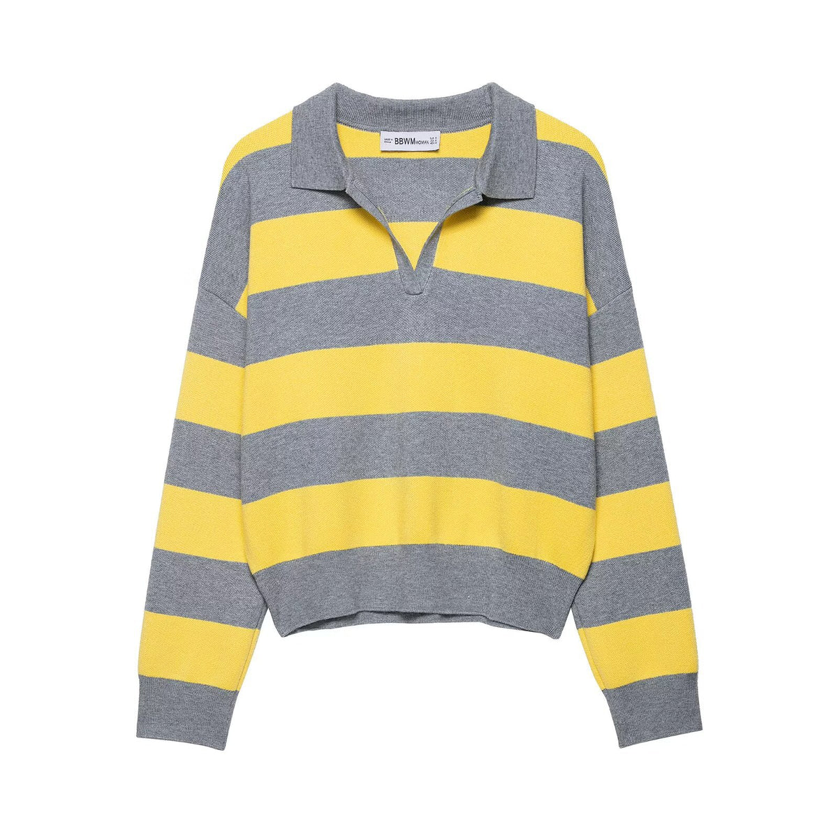 Maeve Women's Rugby Polo Jumper - Striped Loose-Fit Knit