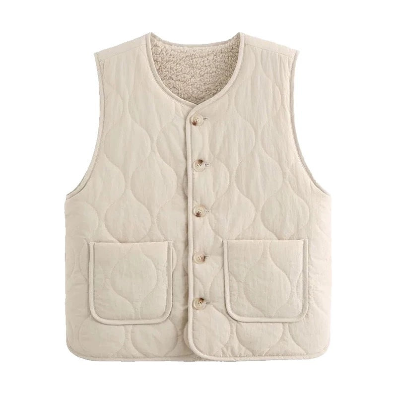 Maeve Women's Gilet - Single-Breasted Wool-Blend Autumn-Weight