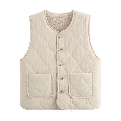 Maeve Women's Gilet - Single-Breasted Wool-Blend Autumn-Weight