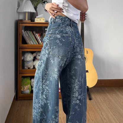 Maeve Women's Wide-Leg Jeans - High-Waisted Jacquard Denim