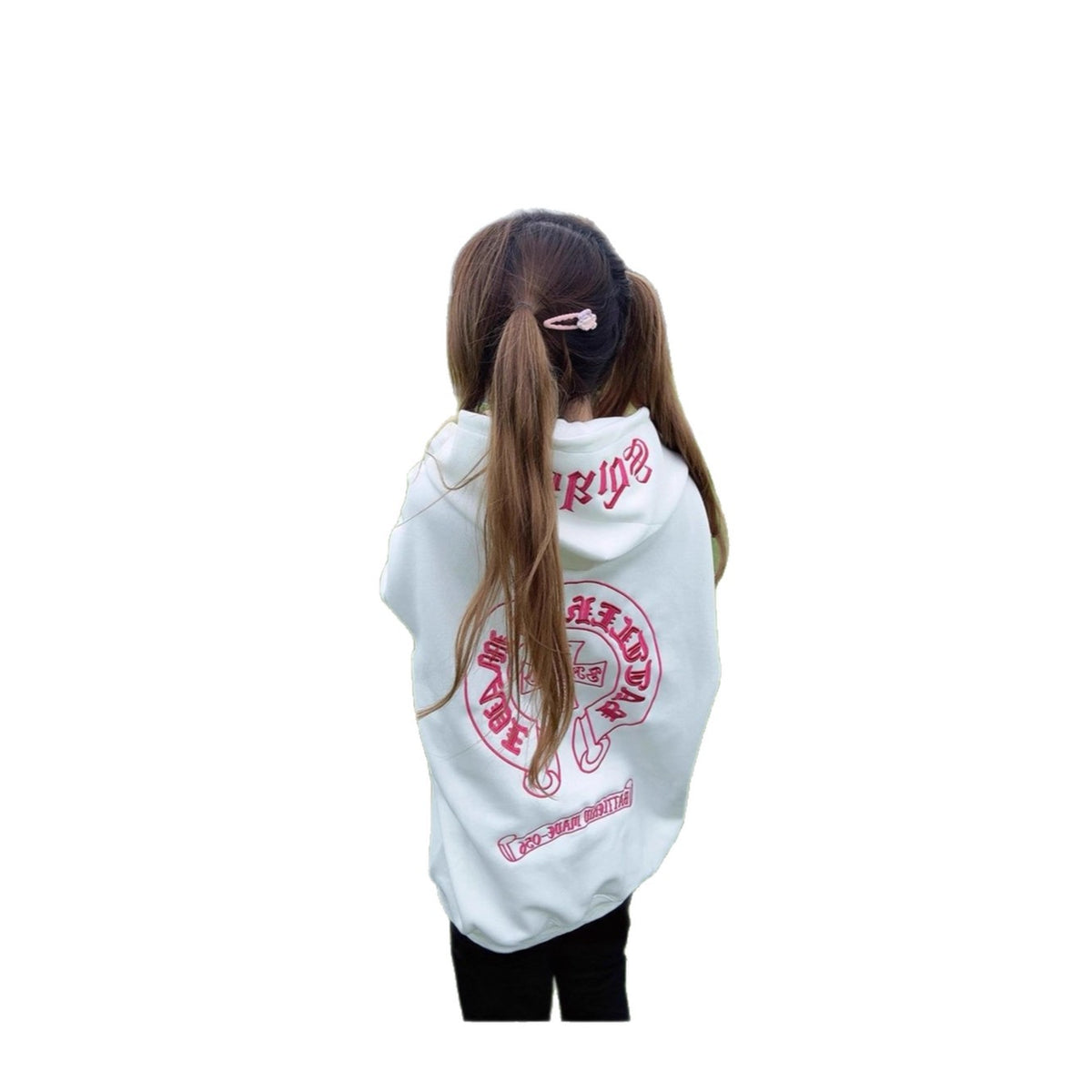Maeve & Co Women's Graphic Hoodie - Oversized Cross Embroidered Pullover Hoodie