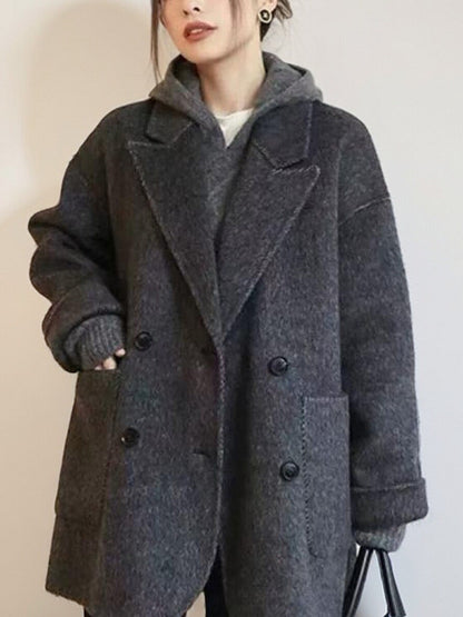 Maeve Women's Wool Coat - Double-Faced Slim-Fit Knee-Length