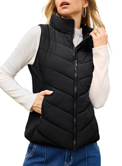 Maeve Women's Coat - Zip-Up High-Neck Cotton
