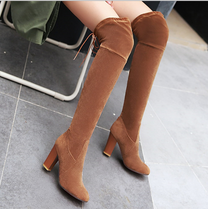 Maeve & Co Women's Knee High Boots - High Heel Pointed Toe