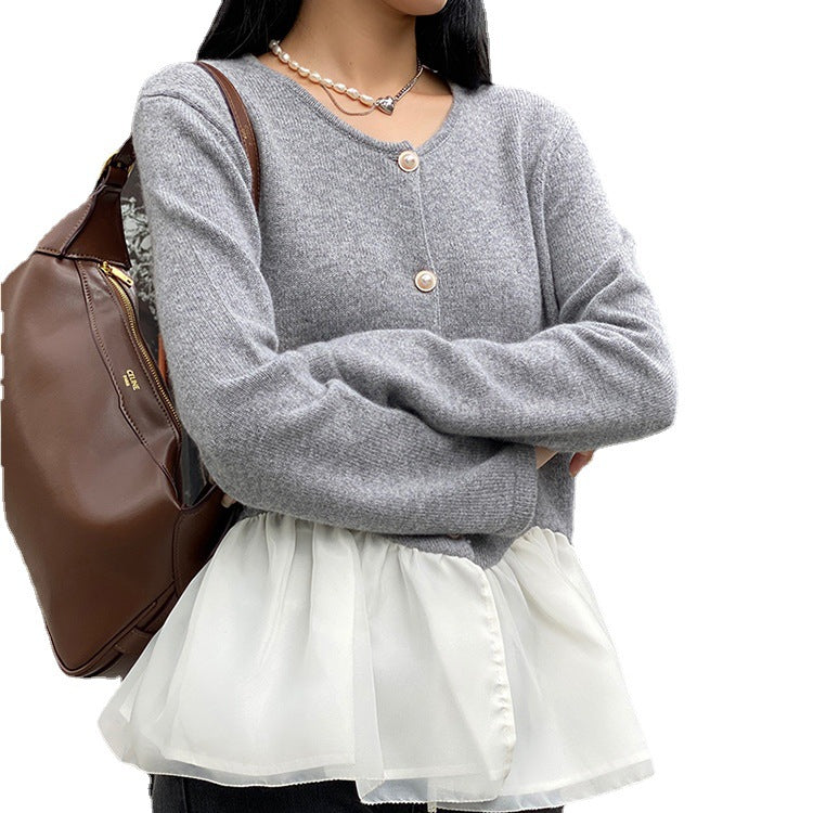 Maeve & Co Women's Crew Neck Cardigan - Everyday Knitted Cardigan, Long Sleeve